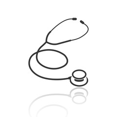 solid icon for Stethoscope and shadow,vector illustration