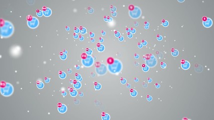 Supermarket Cart, Icons Arbitrarily Fly. Close up shot animation of shopping cart icon on computer screen with animated counting numbers add online commodity on shopping web page. 4k