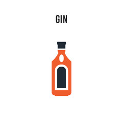 Gin vector icon on white background. Red and black colored Gin icon. Simple element illustration sign symbol EPS