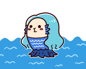 海からやってきたアマビエ　青