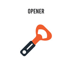 Opener vector icon on white background. Red and black colored Opener icon. Simple element illustration sign symbol EPS