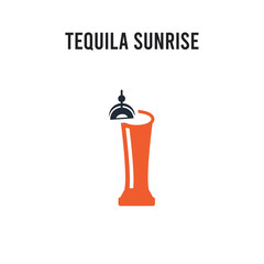 Tequila sunrise vector icon on white background. Red and black colored Tequila sunrise icon. Simple element illustration sign symbol EPS