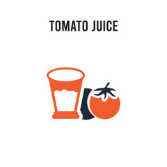 Tomato juice vector icon on white background. Red and black colored Tomato juice icon. Simple element illustration sign symbol EPS