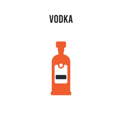 Vodka vector icon on white background. Red and black colored Vodka icon. Simple element illustration sign symbol EPS