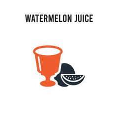 Watermelon juice vector icon on white background. Red and black colored Watermelon juice icon. Simple element illustration sign symbol EPS