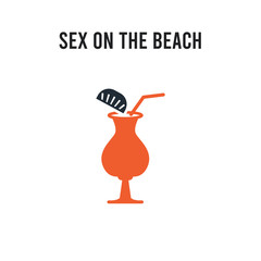 Sex on the Beach vector icon on white background. Red and black colored Sex on the Beach icon. Simple element illustration sign symbol EPS