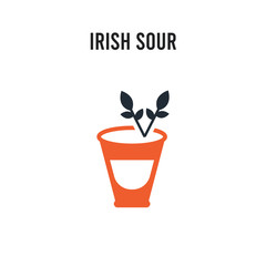 Irish Sour vector icon on white background. Red and black colored Irish Sour icon. Simple element illustration sign symbol EPS