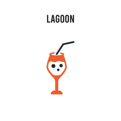 Lagoon vector icon on white background. Red and black colored Lagoon icon. Simple element illustration sign symbol EPS
