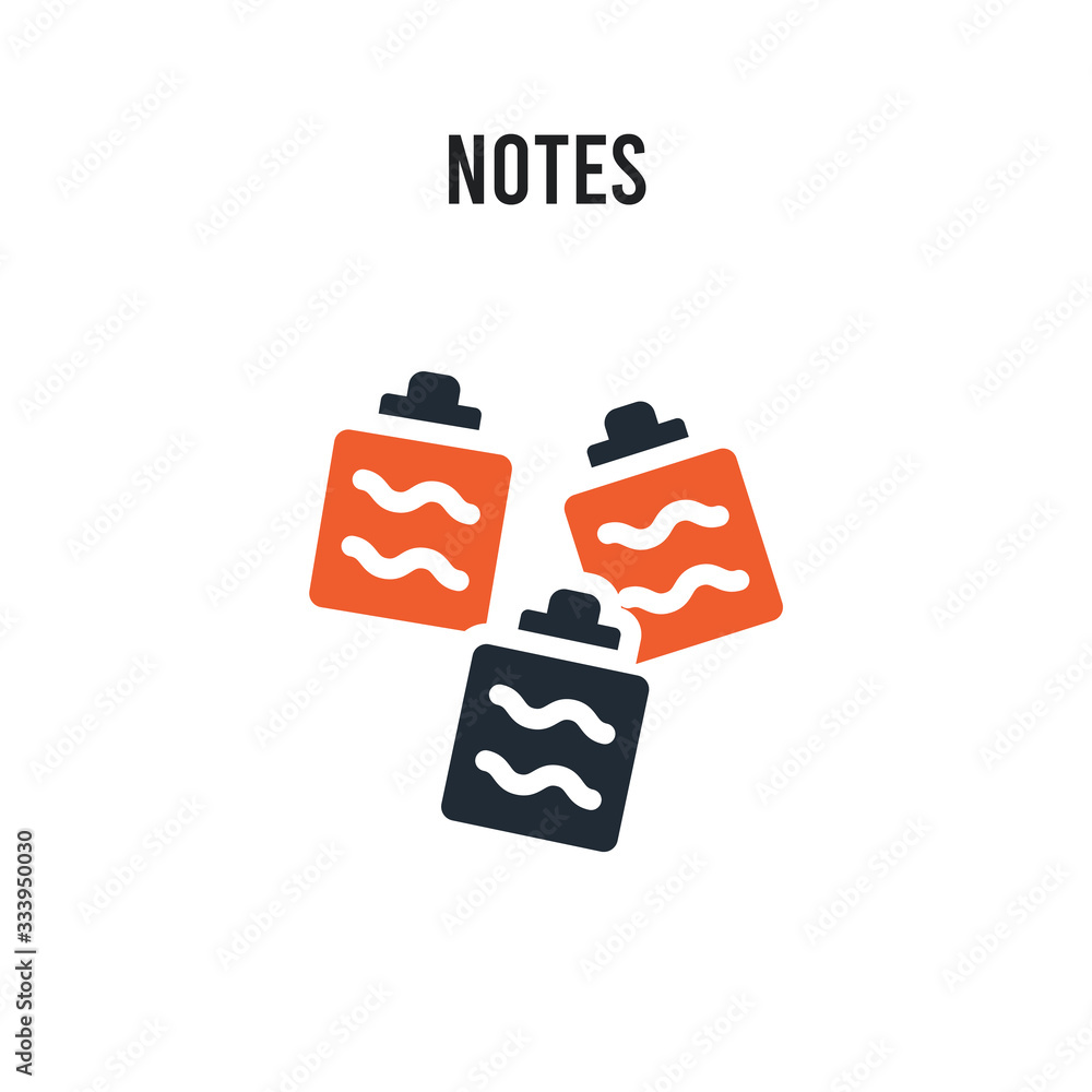 Poster notes vector icon on white background. red and black colored notes icon. simple element illustration