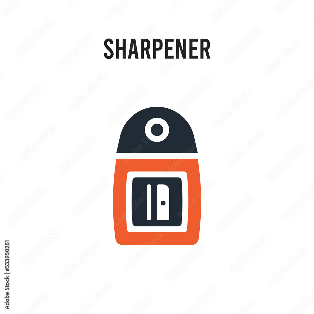 Poster sharpener vector icon on white background. red and black colored sharpener icon. simple element illu