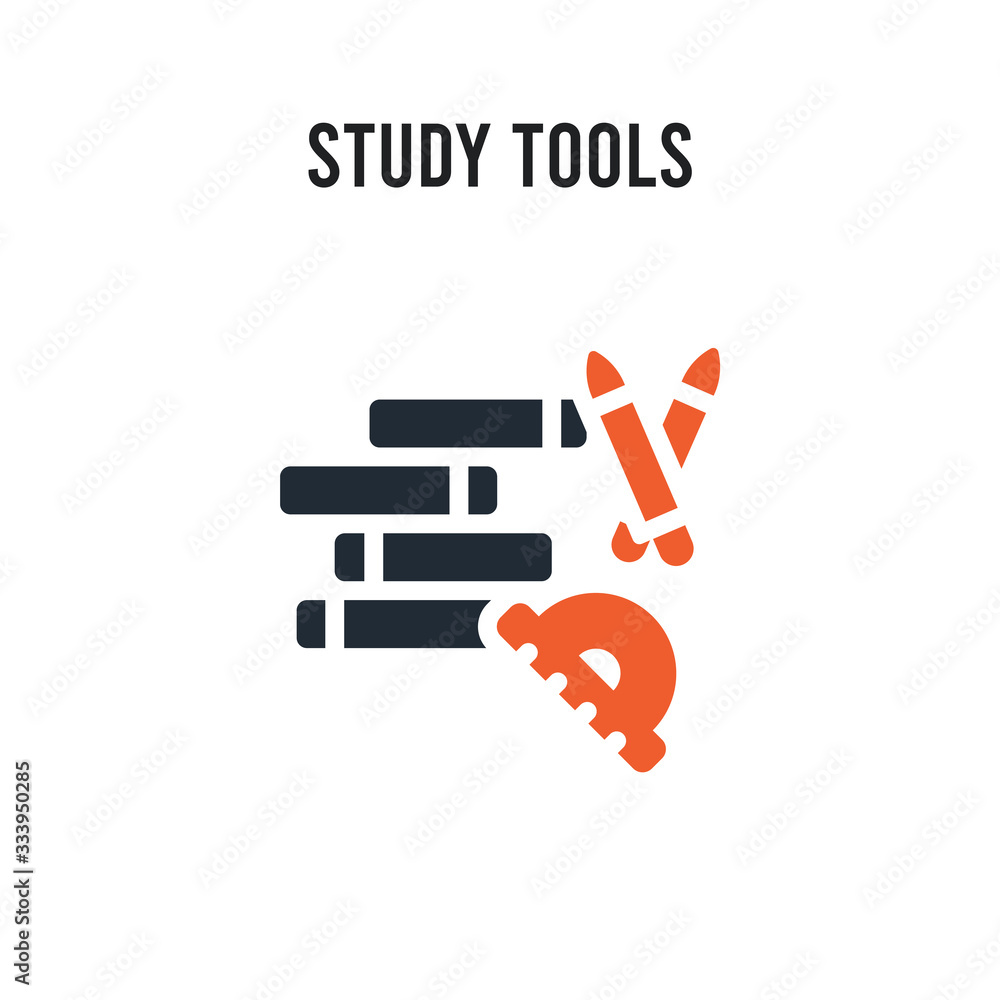 Aufkleber study tools vector icon on white background. red and black colored study tools icon. simple element 