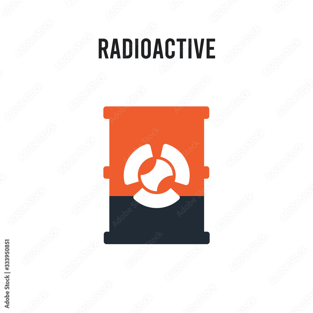 Poster radioactive vector icon on white background. red and black colored radioactive icon. simple element 