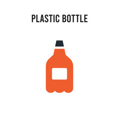 Plastic bottle vector icon on white background. Red and black colored Plastic bottle icon. Simple element illustration sign symbol EPS