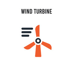 Wind turbine vector icon on white background. Red and black colored Wind turbine icon. Simple element illustration sign symbol EPS