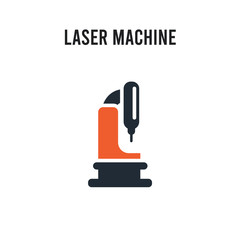 Laser Machine vector icon on white background. Red and black colored Laser Machine icon. Simple element illustration sign symbol EPS
