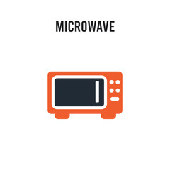 Microwave vector icon on white background. Red and black colored Microwave icon. Simple element illustration sign symbol EPS