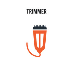 trimmer vector icon on white background. Red and black colored trimmer icon. Simple element illustration sign symbol EPS
