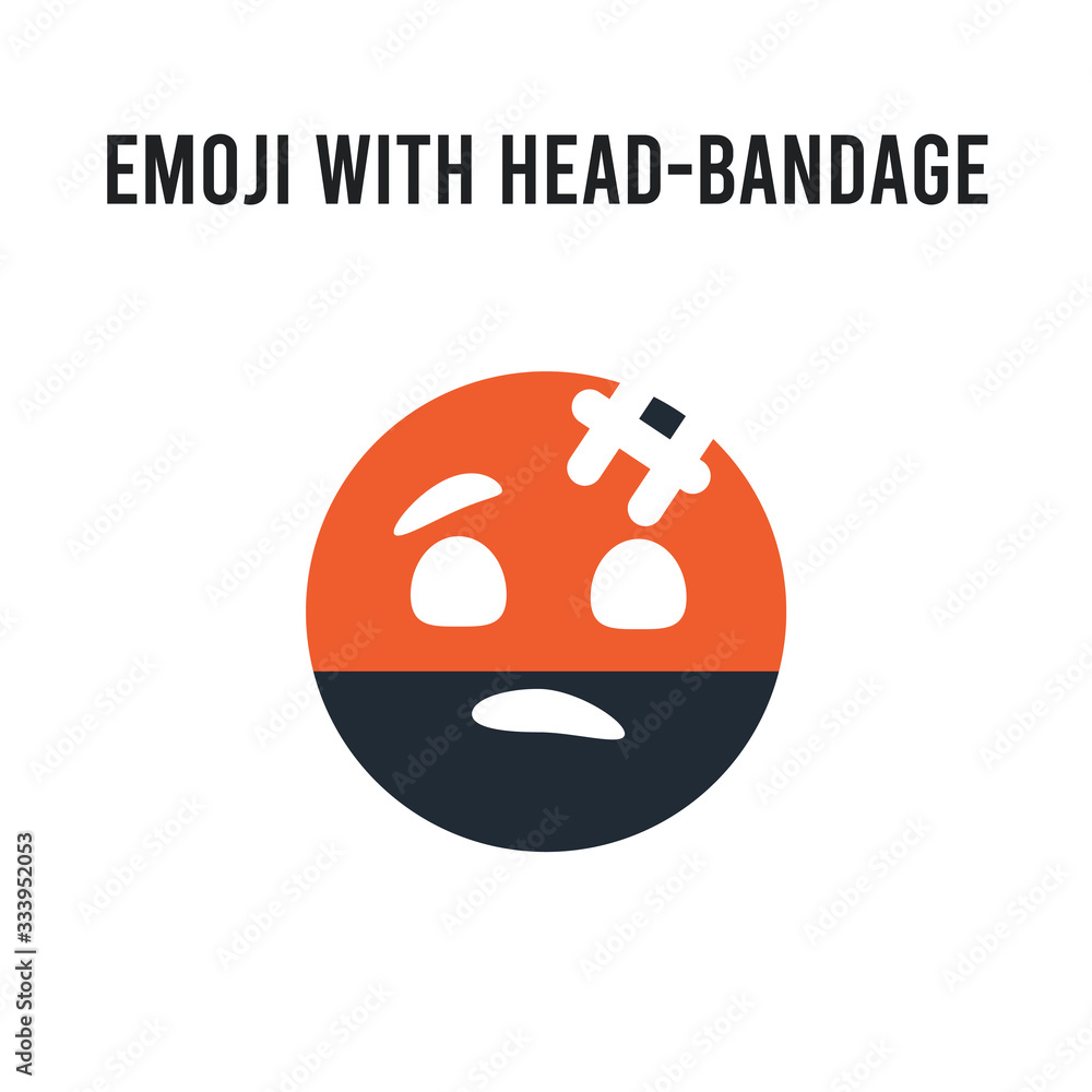 Wall mural Emoji With Head-Bandage emoji vector icon on white background. Red and black colored Emoji With Head-Bandage emoji icon. Simple element illustration sign symbol EPS