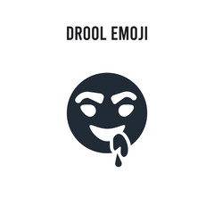 Drool emoji vector icon on white background. Red and black colored Drool emoji icon. Simple element illustration sign symbol EPS