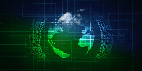 2d illustration world map abstract background