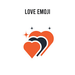 Love emoji vector icon on white background. Red and black colored Love emoji icon. Simple element illustration sign symbol EPS