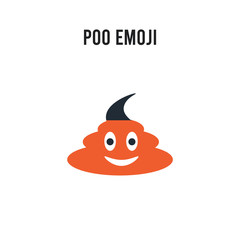 Poo emoji vector icon on white background. Red and black colored Poo emoji icon. Simple element illustration sign symbol EPS