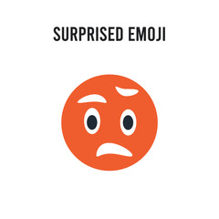Surprised emoji vector icon on white background. Red and black colored Surprised emoji icon. Simple element illustration sign symbol EPS
