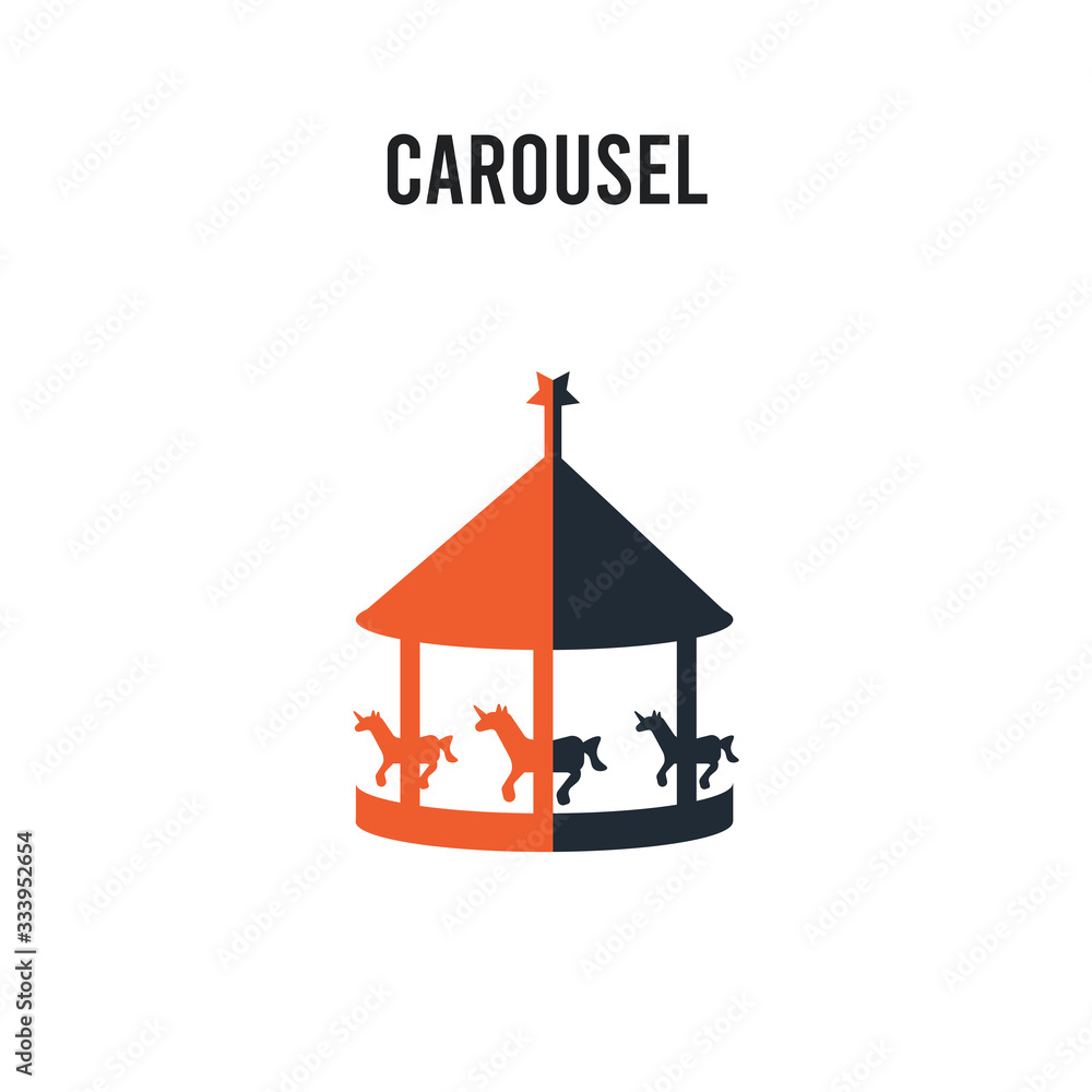 Poster carousel vector icon on white background. red and black colored carousel icon. simple element illust