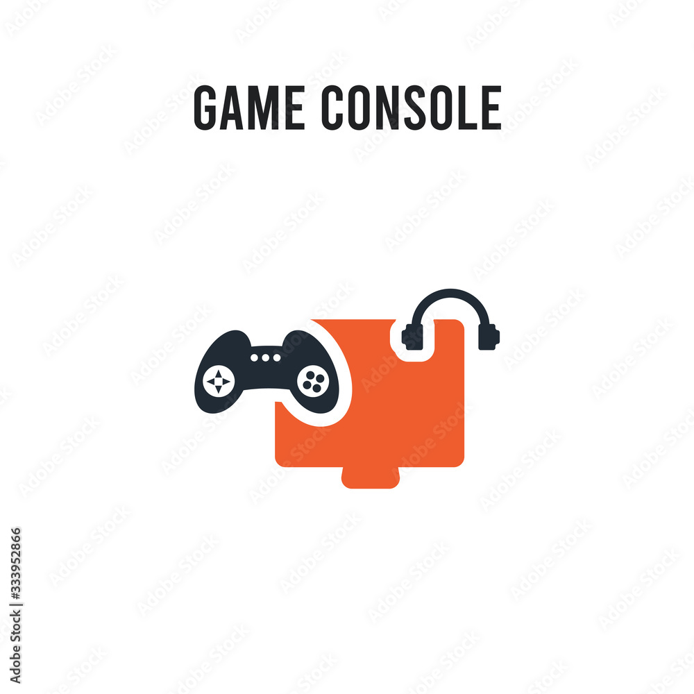 Poster game console vector icon on white background. red and black colored game console icon. simple elemen
