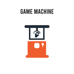 Game machine vector icon on white background. Red and black colored Game machine icon. Simple element illustration sign symbol EPS