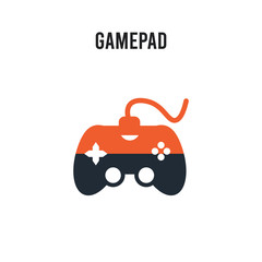 Gamepad vector icon on white background. Red and black colored Gamepad icon. Simple element illustration sign symbol EPS