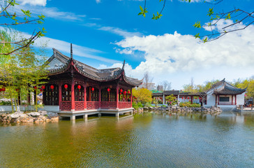 Naklejka premium Garden scenery of Guyi Garden, Shanghai, China