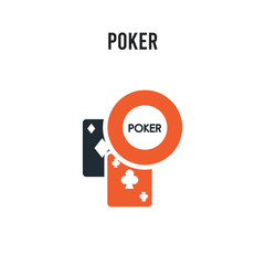 Poker vector icon on white background. Red and black colored Poker icon. Simple element illustration sign symbol EPS