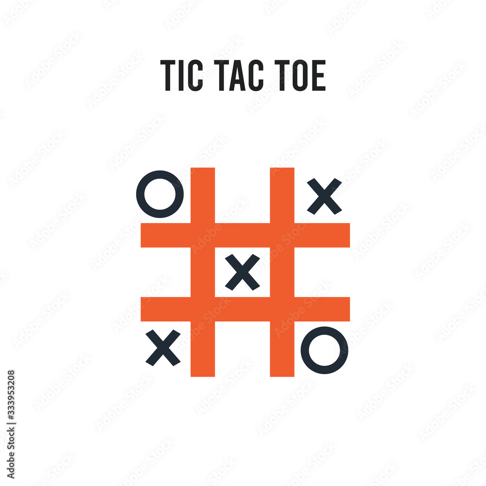 Poster tic tac toe vector icon on white background. red and black colored tic tac toe icon. simple element 