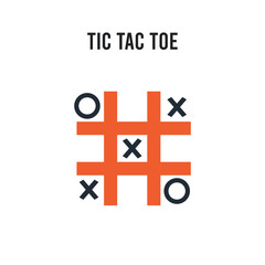 Tic tac toe vector icon on white background. Red and black colored Tic tac toe icon. Simple element illustration sign symbol EPS
