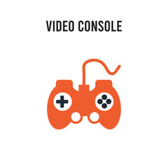 Video console vector icon on white background. Red and black colored Video console icon. Simple element illustration sign symbol EPS