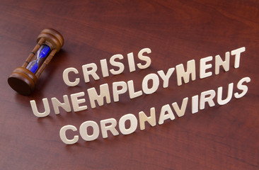 Coronavirus, unemployment and crisis time concept
