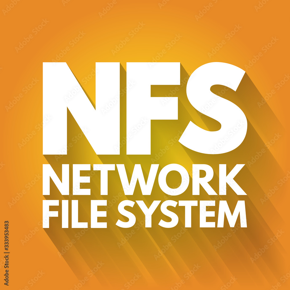 Poster nfs - network file system acronym, technology concept background