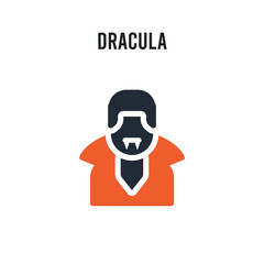 Dracula vector icon on white background. Red and black colored Dracula icon. Simple element illustration sign symbol EPS