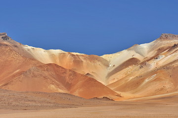 Colored mountains in Bolivia. Panorama of the Atacama Desert.