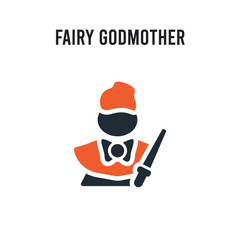 fairy godmother vector icon on white background. Red and black colored fairy godmother icon. Simple element illustration sign symbol EPS