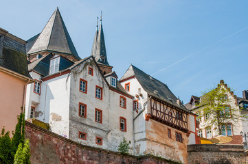 Saarburg, Stadt, Altstadt, Altstadthäuser, Mühle, Leuckbach, Leukmündung, Laurentiuskirche,...