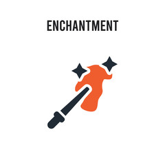 enchantment vector icon on white background. Red and black colored enchantment icon. Simple element illustration sign symbol EPS