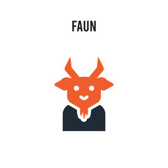 Faun vector icon on white background. Red and black colored Faun icon. Simple element illustration sign symbol EPS