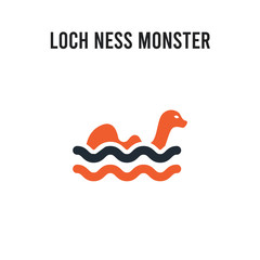 Loch ness monster vector icon on white background. Red and black colored Loch ness monster icon. Simple element illustration sign symbol EPS
