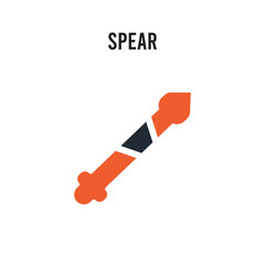 Spear vector icon on white background. Red and black colored Spear icon. Simple element illustration sign symbol EPS
