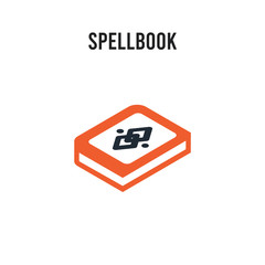 Fototapeta premium Spellbook vector icon on white background. Red and black colored Spellbook icon. Simple element illustration sign symbol EPS