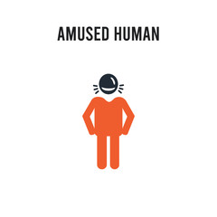 amused human vector icon on white background. Red and black colored amused human icon. Simple element illustration sign symbol EPS