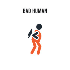 bad human vector icon on white background. Red and black colored bad human icon. Simple element illustration sign symbol EPS