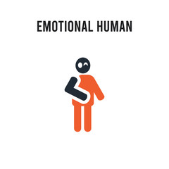 emotional human vector icon on white background. Red and black colored emotional human icon. Simple element illustration sign symbol EPS